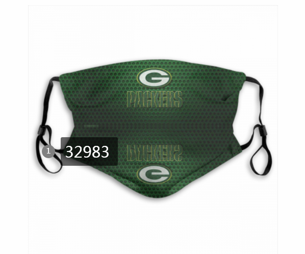 New 2021 NFL Green Bay Packers 123 Dust mask with filter->nfl dust mask->Sports Accessory